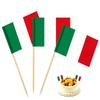 100 Pcs Italy Flag Italian Toothpick Flags, Small Mini Stick Cupcake Toppers, Country Picks Party Decoration Celebration Cocktail Food Bar Cake Flags view 1