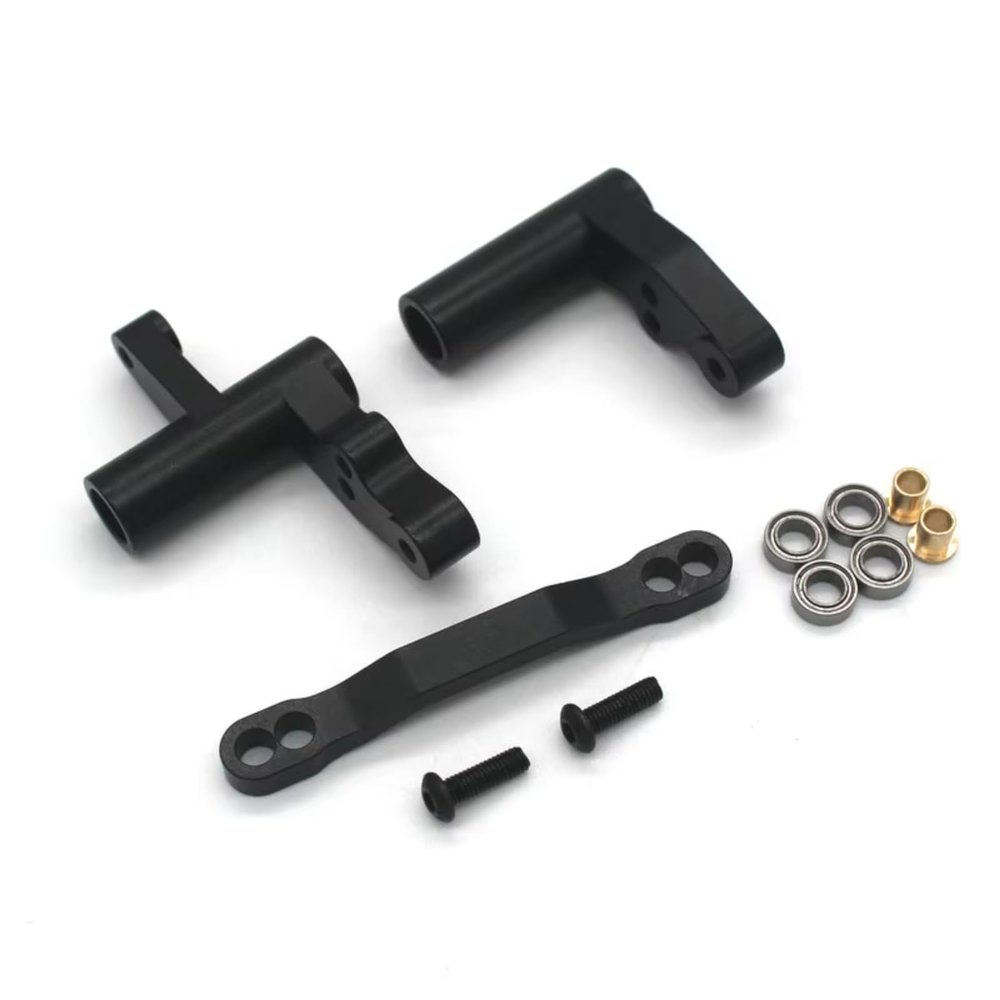 Rc Accessories for HNR for Dodge H9802 Werewolf H9803 E30 1/10 Remote Control Flat Sports Car Metal Upgrade Accessories Steering Component Parts(Black)