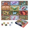 Whimsical Cat Gallery 500 Piece Jigsaw Puzzle for Adults, Paper Cut Collage of Seasonal Feline Panels with Flowers, Books, Music, Moon, Forest and Fruit, 20.5 x 15 in Art Puzzle for Pet Lovers view 1