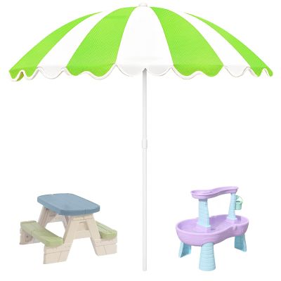 Belamilo Water Table Umbrella, UV Protection Beach & Picnic Table Umbrella, Heavy Duty Portable Outdoor Shade for Sand Play, Camping, Garden & Backyard. Green