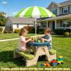 Belamilo Water Table Umbrella, UV Protection Beach & Picnic Table Umbrella, Heavy Duty Portable Outdoor Shade for Sand Play, Camping, Garden & Backyard. Green view 2