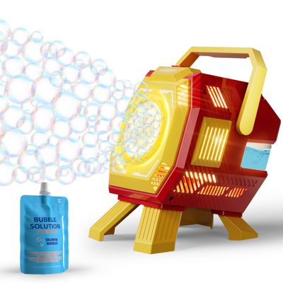 Belemar Bubble Machine Outdoor Toy for Kids, Large Bubble Holes, 320ml Tank