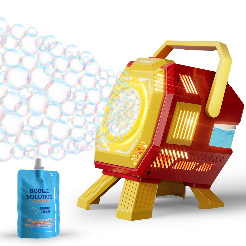 Belemar Bubble Machine Outdoor Toy for Kids, Large Bubble Holes, 320ml Tank