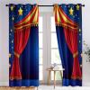 Blue Kids Curtains for Bedroom Nursery Cartoon Red Tent Star 100% Room Darkening Blackout Thermal Insulated Drapes for Boys Girls Room, Darkening Energy Saving Grommet Curtains, 52" W x 108" L view 2
