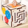 Activity Cube Busy Cube Learning Toy Wooden Activity Center Portable Hand Eye Coordination Educational Toy Storage Solution Fine Motor Skills view 4