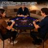 Texas Holdem Table For 8 Players, Octagon Folding Poker Table With Built-in Led Lights, Padded Rails And Cup Holders, Casino Leisure Blackjack Table For Home Game Room And Party Navy Blue 48inch view 2