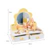 predolo Flower Vanity Table Educational Kids Dressing Table Wooden Toy Makeup Vanity for Nursery view 2