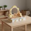 predolo Flower Vanity Table Educational Kids Dressing Table Wooden Toy Makeup Vanity for Nursery view 3