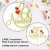 Auteby Happy 60th Anniversary Cake Topper Gold Glitter view 2