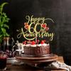 Auteby Happy 60th Anniversary Cake Topper Gold Glitter view 4