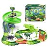 Dinosaur Race Track Toys for Boys 3-5, Spiral Car Track Set with Dinosaur Adventure Scene, Flexible Race Track Playset for Boys Age 4-7 Birthday Gifts view 1