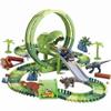 Dinosaur Race Track Toys for Boys 3-5, T-Rex Dinosaur Car Track Set with Giant Loop, Flexible Adventure Race Track Playset for Boys Age 4-7 Birthday Gifts view 1
