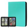4 Pocket Ringless Side Loading Trading Card Binder, 160 Cards PU Fixed Page Zipper Card Album for TCG Sports Game Cards, Not Fit Top Loaders (Lake Blue) view 1