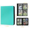 4 Pocket Ringless Side Loading Trading Card Binder, 160 Cards PU Fixed Page Zipper Card Album for TCG Sports Game Cards, Not Fit Top Loaders (Lake Blue) view 2