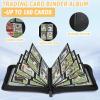 4 Pocket Ringless Side Loading Trading Card Binder, 160 Cards PU Fixed Page Zipper Card Album for TCG Sports Game Cards, Not Fit Top Loaders (Lake Blue) view 4