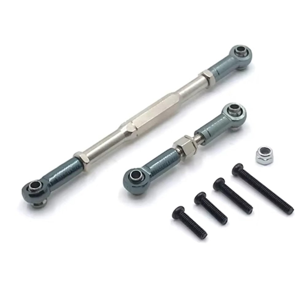 RC Car Toys Parts for WPL C14 C24 B14 B16 B24 B36 1/16 for Henglong FY for JJRC Metal Upgrade Steering Servo Rod Remote Control Car Accessories(Gray)