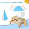 OFLILAK 3-in-1 Kids Sand & Water Table, Cedar Wood Picnic Table with 43" Removable Umbrella, Convertible Activity Table for Ages 3-8, Safe for Backyard Patio Outdoor Play view 3