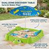 Water Table with Umbrella, Turtle Shape Water and Sand Table, Outdoor Play Sand Box with Lid for Toddlers, for Toddlers 1-3 view 4