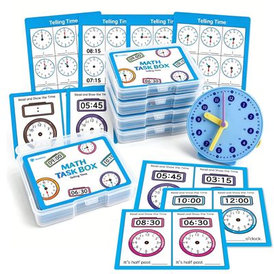 LumiStar Telling Time Reading Clocks Task Boxes Set 5 Packs