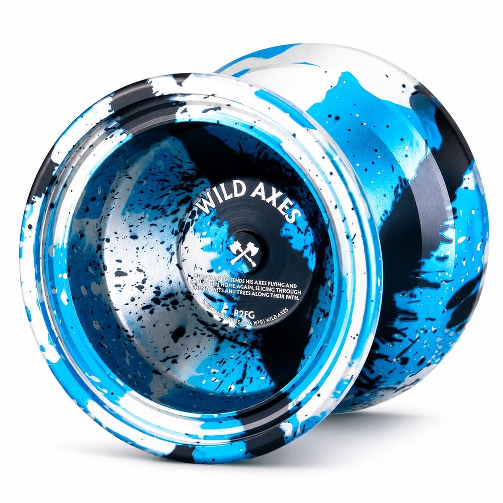 W-01 Unresponsive Metal Yoyo,6061 Aluminum Alloy Trick Yo Yo with Removable Finger Spin Modules,Stable Professional Yoyo for Beginners,Teens, Adults(Blue)