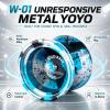 W-01 Unresponsive Metal Yoyo,6061 Aluminum Alloy Trick Yo Yo with Removable Finger Spin Modules,Stable Professional Yoyo for Beginners,Teens, Adults(Blue) view 2