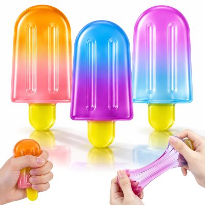3 Pack Ice Cream Bar Slow Rising Squishy Toys, Cute Food Popsicle Sensory Fidget Squishies for Kids Party Favors Stress Relief Gift