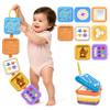 DQMOON Busy Board for 1 Year Old,8-in-1 Travel Toys for Toddler 1-3 on Airplane Car,Montessori Toys Busy Board Busy Cube, Sensory Educational Development Toys,Birthday Gifts for Boy&Girl Baby view 1