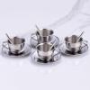 Stainless Steel Tea Set Drinking Toy with Tea Cups and Holder Perfect for Creative Pretend Play Stainless Steel Teaset Toy view 4