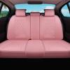 Coverado Rear Seat Covers, Stylish Waterproof Faux Leather Rear Protectors for Sedan SUV Truck, Luxury Fashion Interior Pink view 1