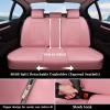 Coverado Rear Seat Covers, Stylish Waterproof Faux Leather Rear Protectors for Sedan SUV Truck, Luxury Fashion Interior Pink view 2