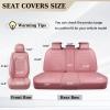 Coverado Rear Seat Covers, Stylish Waterproof Faux Leather Rear Protectors for Sedan SUV Truck, Luxury Fashion Interior Pink view 4