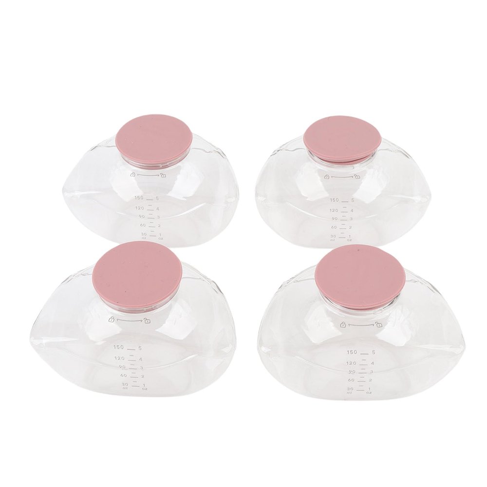 Jiawu Breastmilk Collection Cup, Food Grade 150ml 4 Pack Leakproof Wearable Breastpump Accessories, Replacement Cups with Easy Clean and Reusable Design for M9 Wearable Breastpump