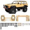 RC Front Bumper Bracket Axles Steering Knuckle Brass Upgrade Parts for 1/10 RC Crawler SCX10 II 90046 90047 Gold Color Durable Stable Performance view 2