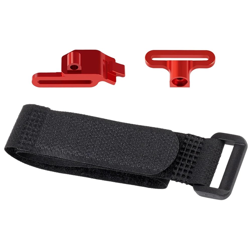 RC Car Models Parts for Traxxas for Mini for Maxx 2S 1/16 Rc Car Upgrade Parts Fixing Mount with Strap Decorative Spare Replace Toy Models(Red)