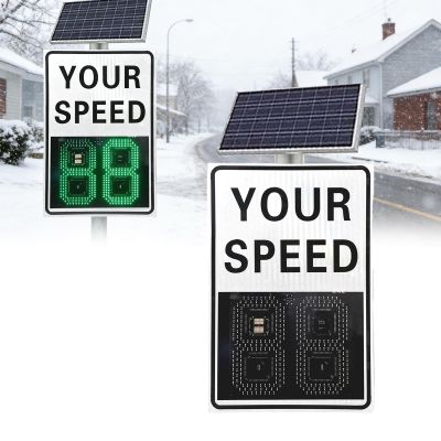 Solar Speed Radar Sign 20"x27"/24"x35" - Flashing LED Speed Limit Display, Solar-Powered Traffic Feedback Board for Highways & Speed-Limited Roads