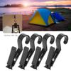 Changor Tarp Hook Clips Portable Hanging Stable Firmness for Strollers Wheelchairs Black 4pcs view 4