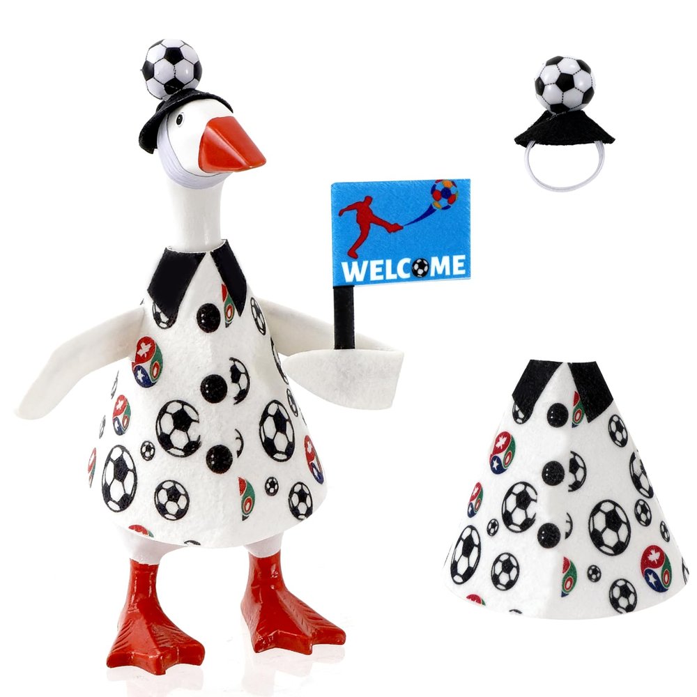 YGEINIT 2026 World Cup Soccer Desk Goose Outfits, 7 Inch Desk Goose Outfits Felt Costume with Pennant, World Cup Decoration for Desktop Goose Statues, Gifts for Soccer Lovers (Blue)