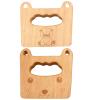 Tressify 2 Pcs Children's Chef Knife Set, Beech Wood, 4.7 in / 12 cm, Wooden Tools for Safe Cutting of Veggies Fruits, Cute Bear & Cat Design, Ergonomic for Kids view 1