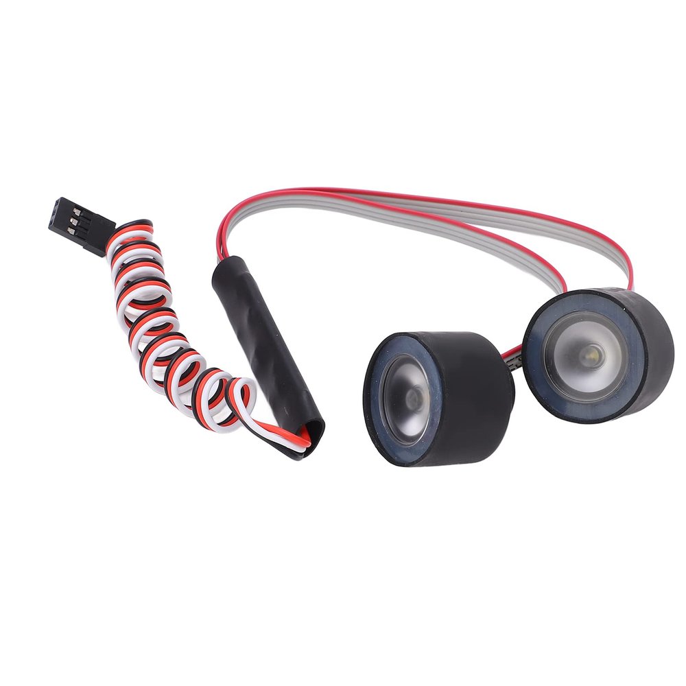RC Car Angel Eye Headlights, Wireless Front Head Lamp Group for ZD Racing DBX - 07 1/7 RC Vehicle, Dual LED Beads with Multi - Color Flash Function, 6V - 14V Operating