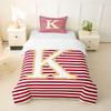 Erosebridal Initial Letter K Toddler Duvet Cover Red and White Striped Comforter Cover for Kids Teens Geometric Stripes Lines Bedding Set Modern Minimalism Simple Art Bed Set with Zipper view 1