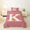 Erosebridal Initial Letter K Toddler Duvet Cover Red and White Striped Comforter Cover for Kids Teens Geometric Stripes Lines Bedding Set Modern Minimalism Simple Art Bed Set with Zipper view 3