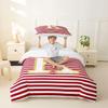 Erosebridal Initial Letter K Toddler Duvet Cover Red and White Striped Comforter Cover for Kids Teens Geometric Stripes Lines Bedding Set Modern Minimalism Simple Art Bed Set with Zipper view 4