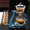 OBKSEB Glass Tea Set Kitchen Loose Infusers Kettles Cooking Tea Maker Glasses Magnetic Teapot Set(D,Teapot 6Pcs Cup) view 3