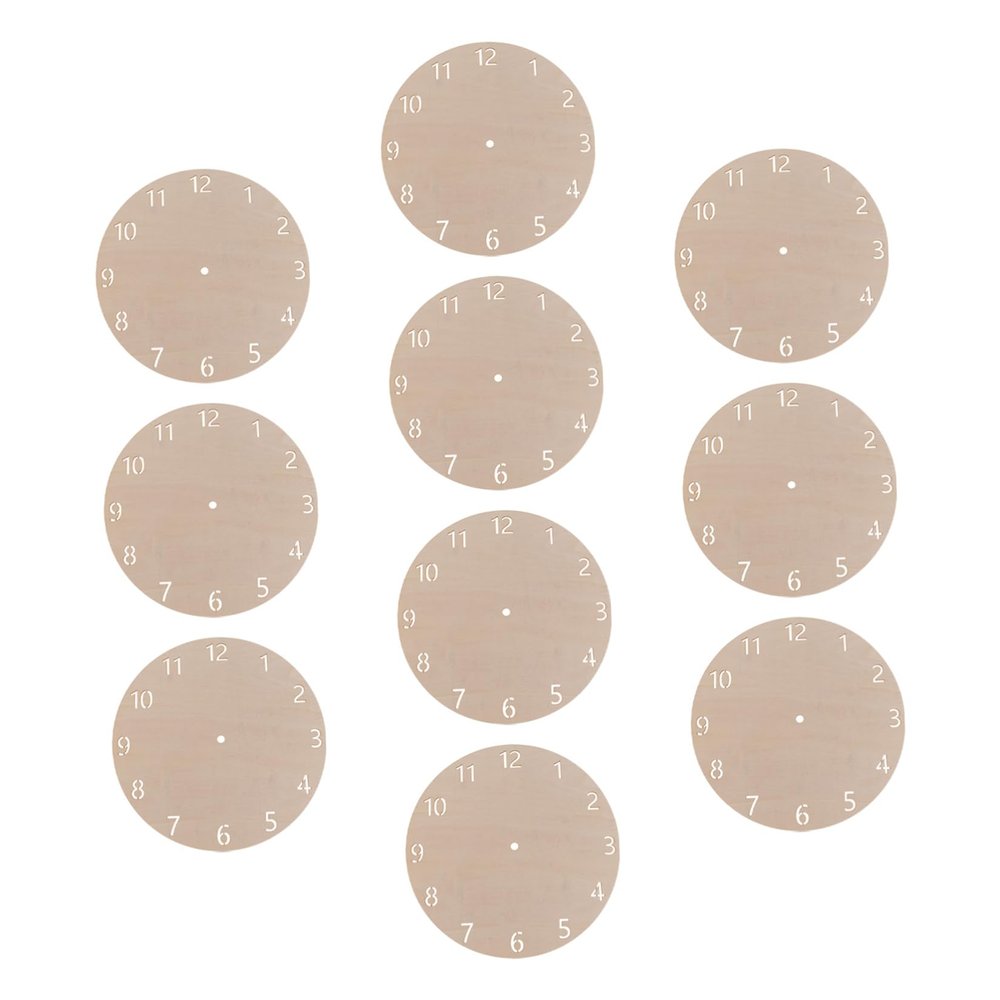 DIY Blank Wooden Clock Dial for Beginners 10pcs Round Board