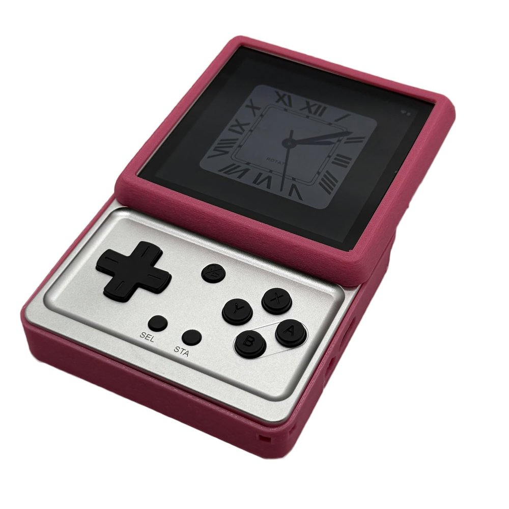 Protective Cover Case for Anbernic RG Rotate, TPU Protective Sleeve 3D Printed Cover Shockproof Protector Shell Case for RG Rotate Handheld Game Console (Pink)