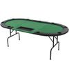 Folding Poker Table 9 Player Oval Green with 9 Cup Holders and Dealer Tray, MDF Tabletop with Polyester Upholstery and Padded Artificial Leather Rim, Easy Assembly view 2