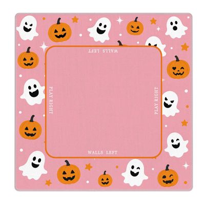 SAFDSGFDB Pink Halloween Pumpkin Ghost Mahjong Mat 31.5 x 31.5 Inch