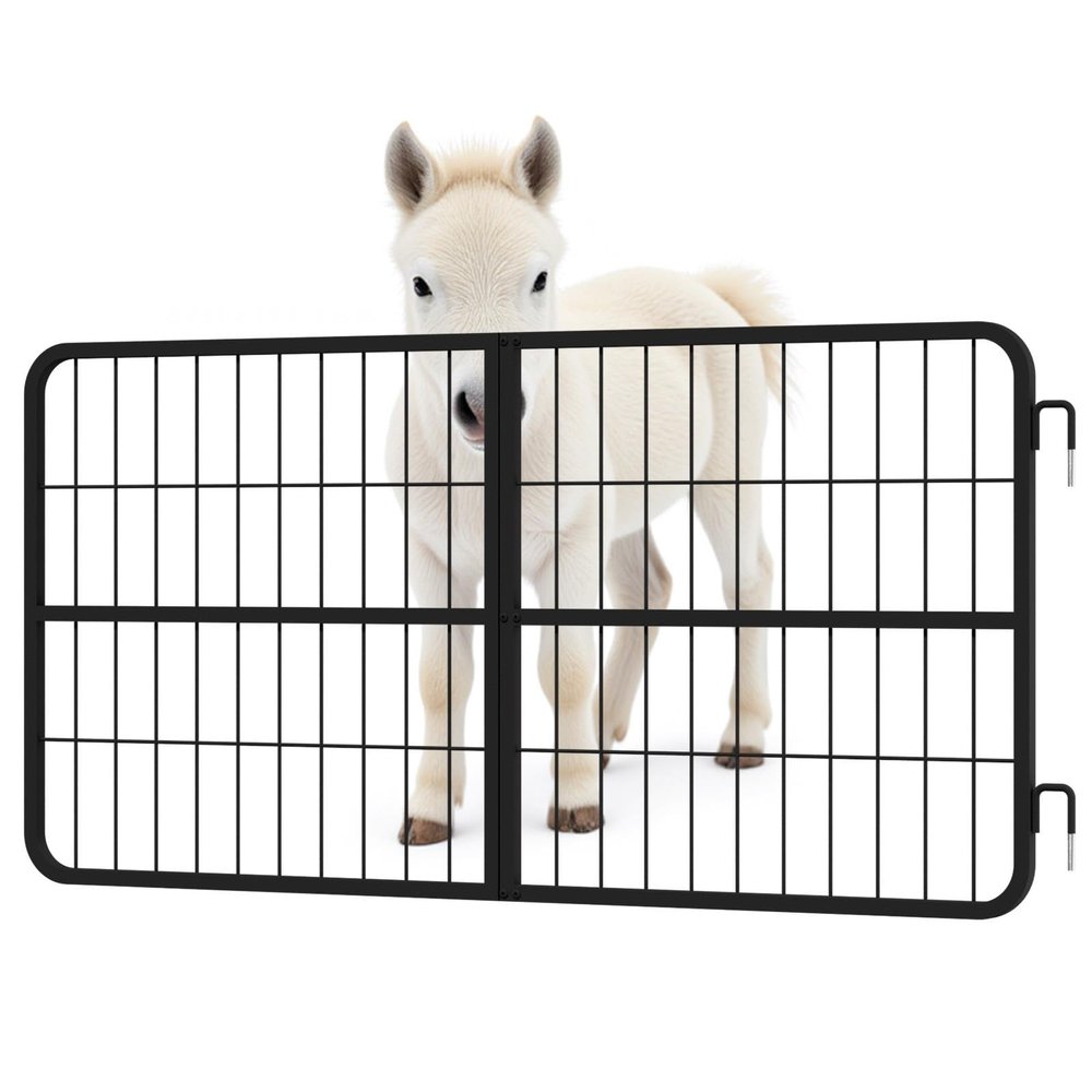 Horse Stall Door Guard, 48" x 24" Yoke Design Stall Gates for Horses, Stall Guard for Horse Barn, Adjustable Height for Ponies and Donkeys