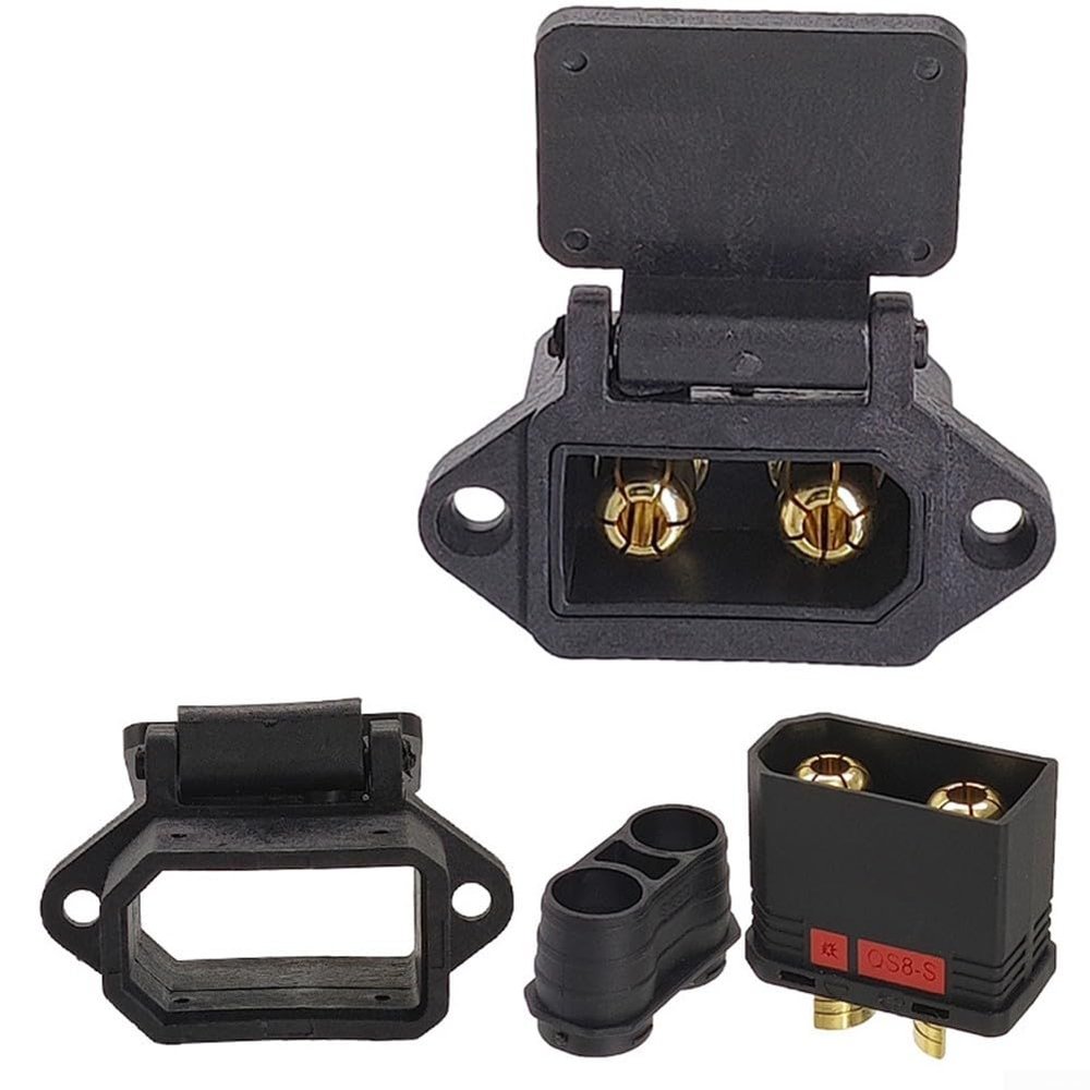 Heavy duty QS8S connectors with spark proof functionality, rated for high current use in various electrical systems (Male)
