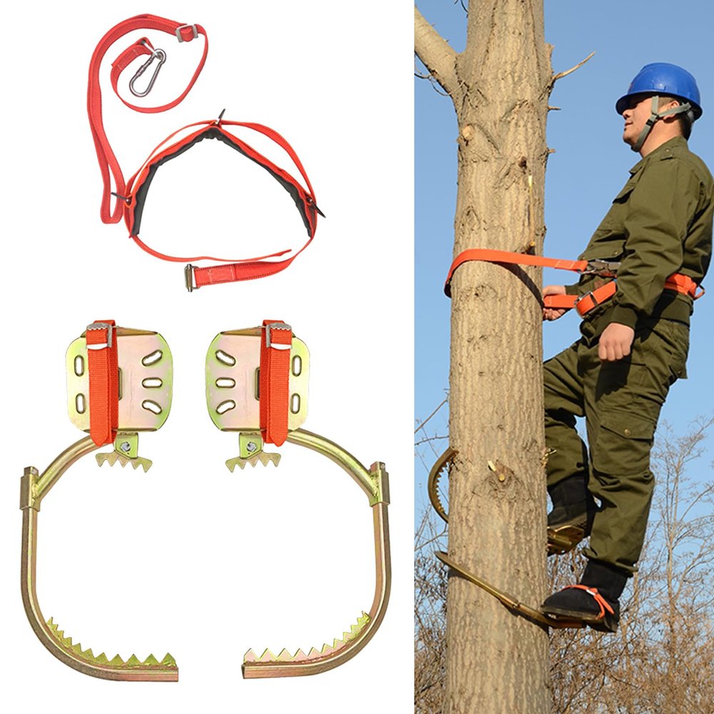 Tree Climbing Spikes, Adjustable Utility Pole Climbing Shoes, High Strength Non-Slip Gear for Jungle Work and Electrician Applications